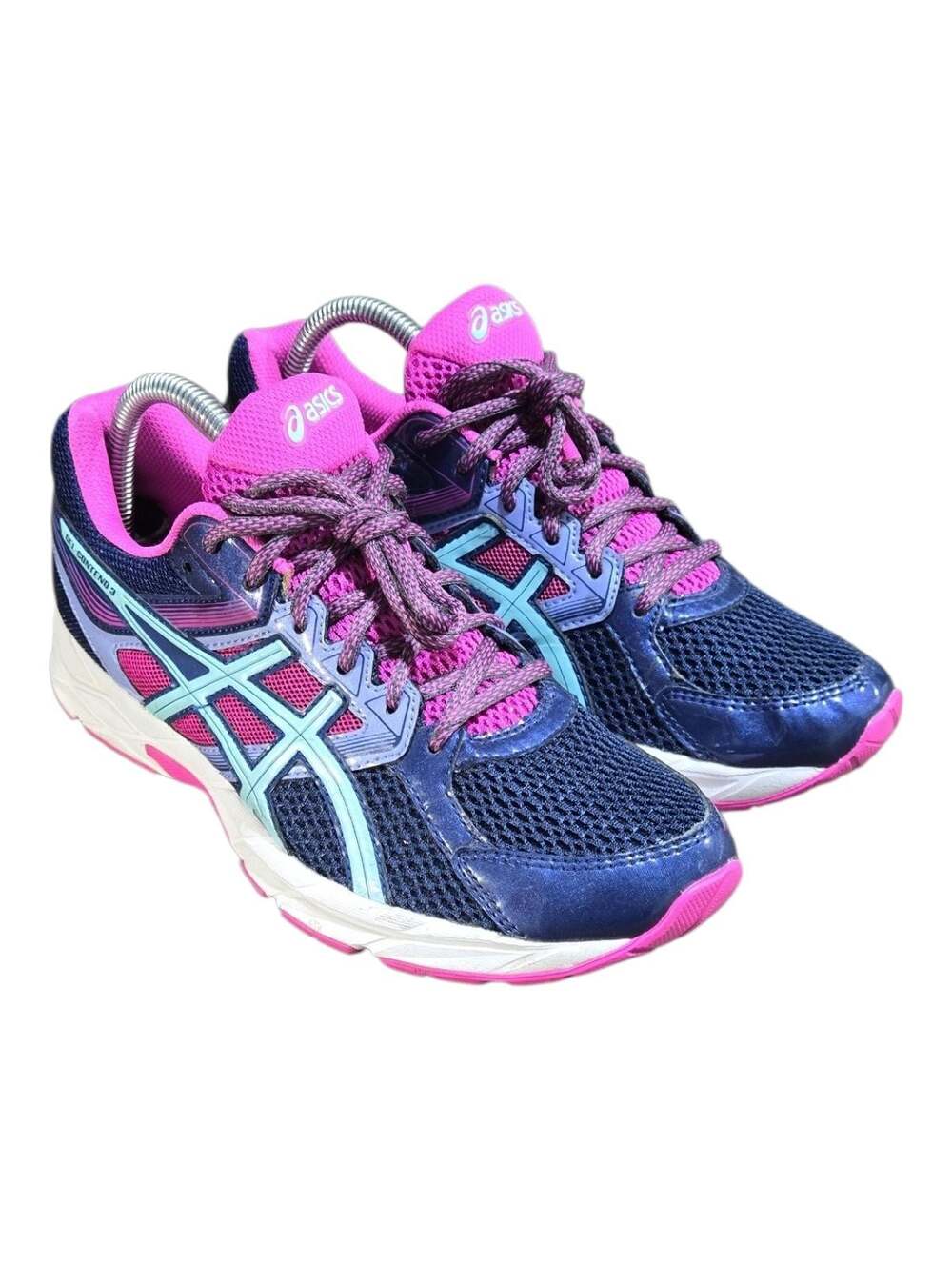 ASICS Gel-Contend 3 Navy Blue Pink and Light Blue Women's Running Shoes